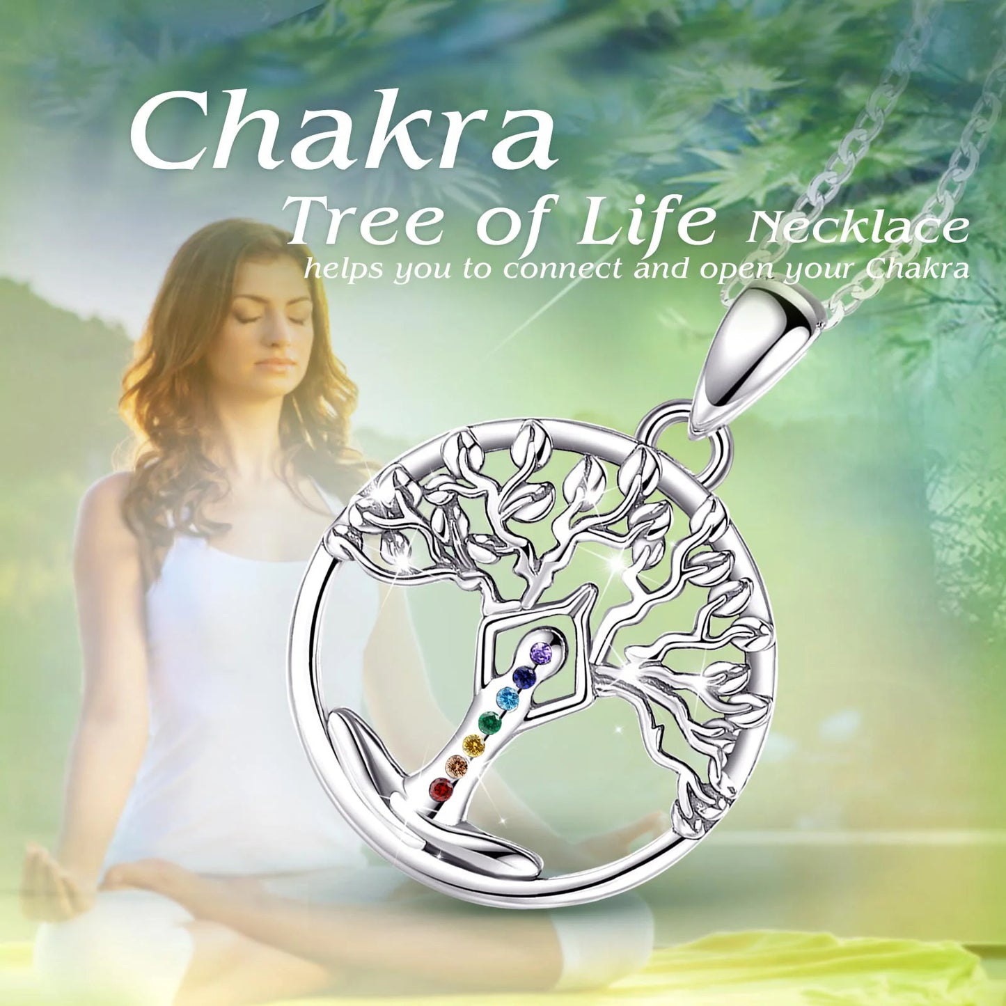 Collar de árbol de la vida con los 7 Chakras